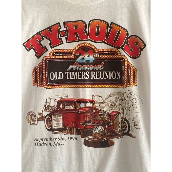 VTG Fruit of the Loom Ty Rods 24th Annual Old Timers Reunion 1996 Hudson, Mass W - Picture 1 of 7